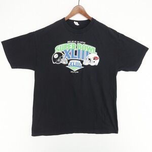 Super Bowl XLIII T Shirt Adult XL Black‎ Graphic 2009 Steelers Cardinals NFL